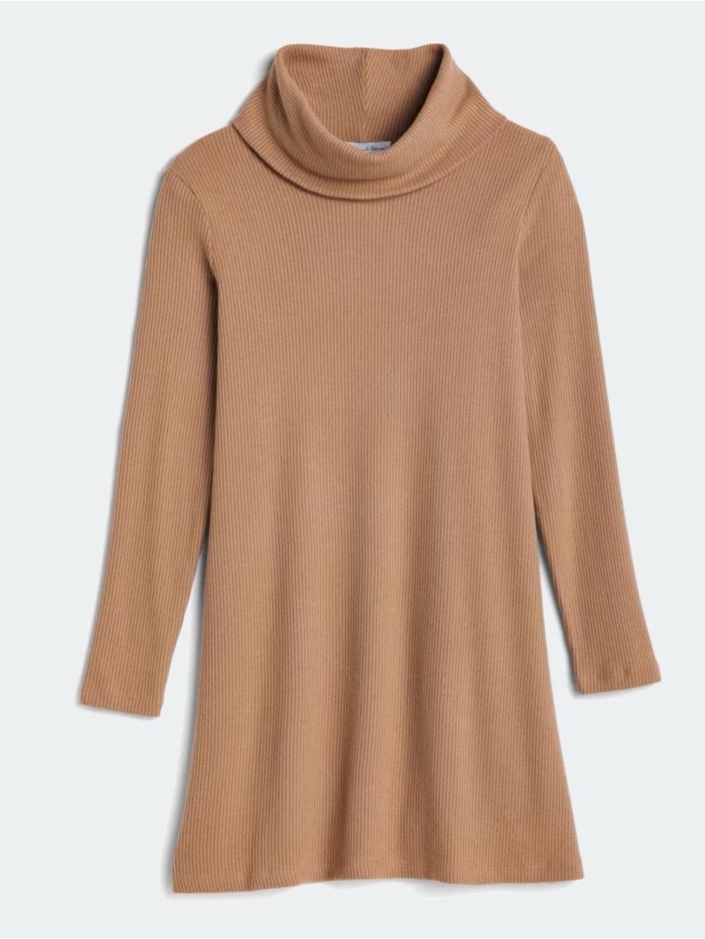Michael Stars Los Angeles Ribbed Turtleneck Sweater Dress Camel XLP